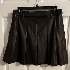 Express Dark Brown Faux Leather Mini Skirt